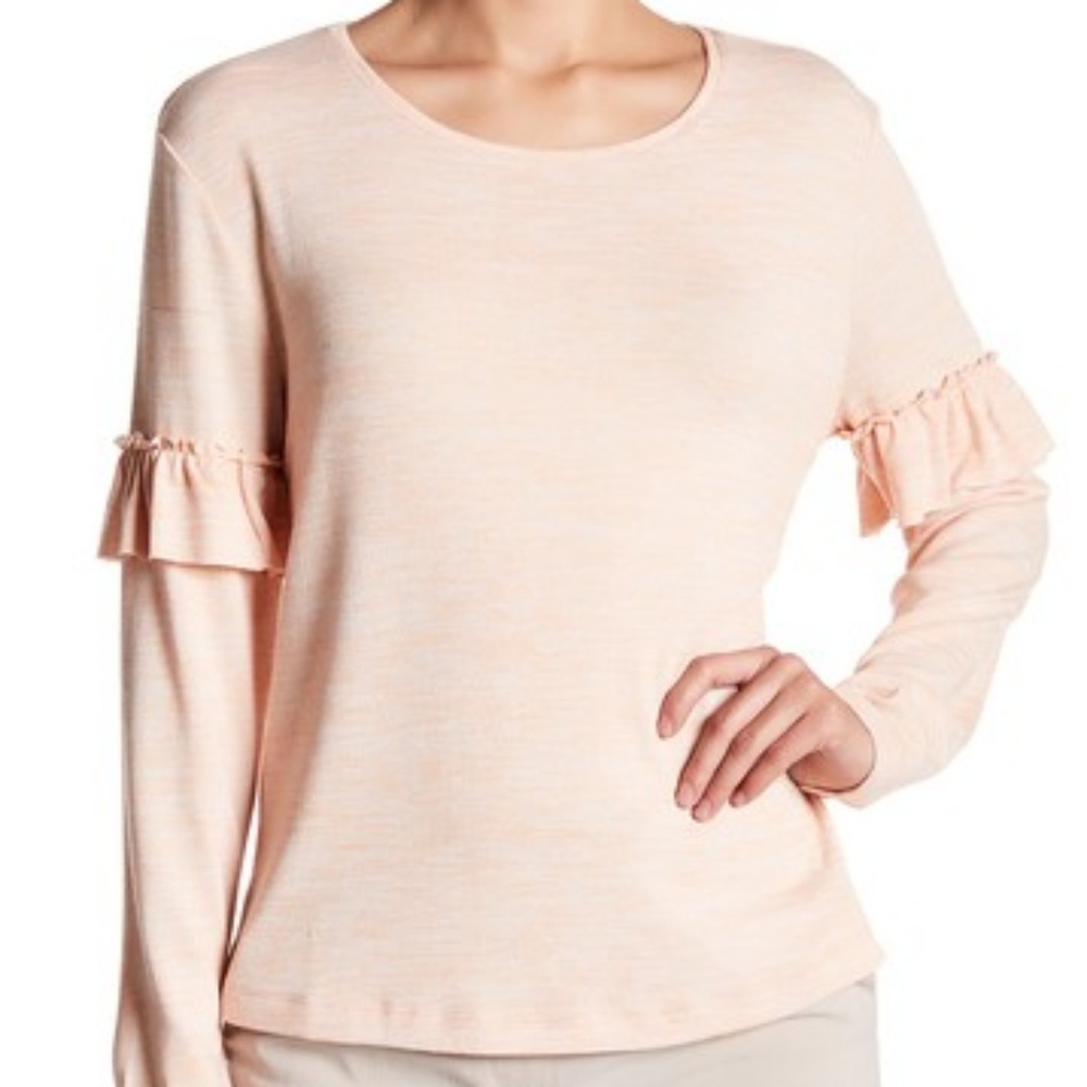 14th & Union 🌸Ruffle Trim Long Sleeve Shirt